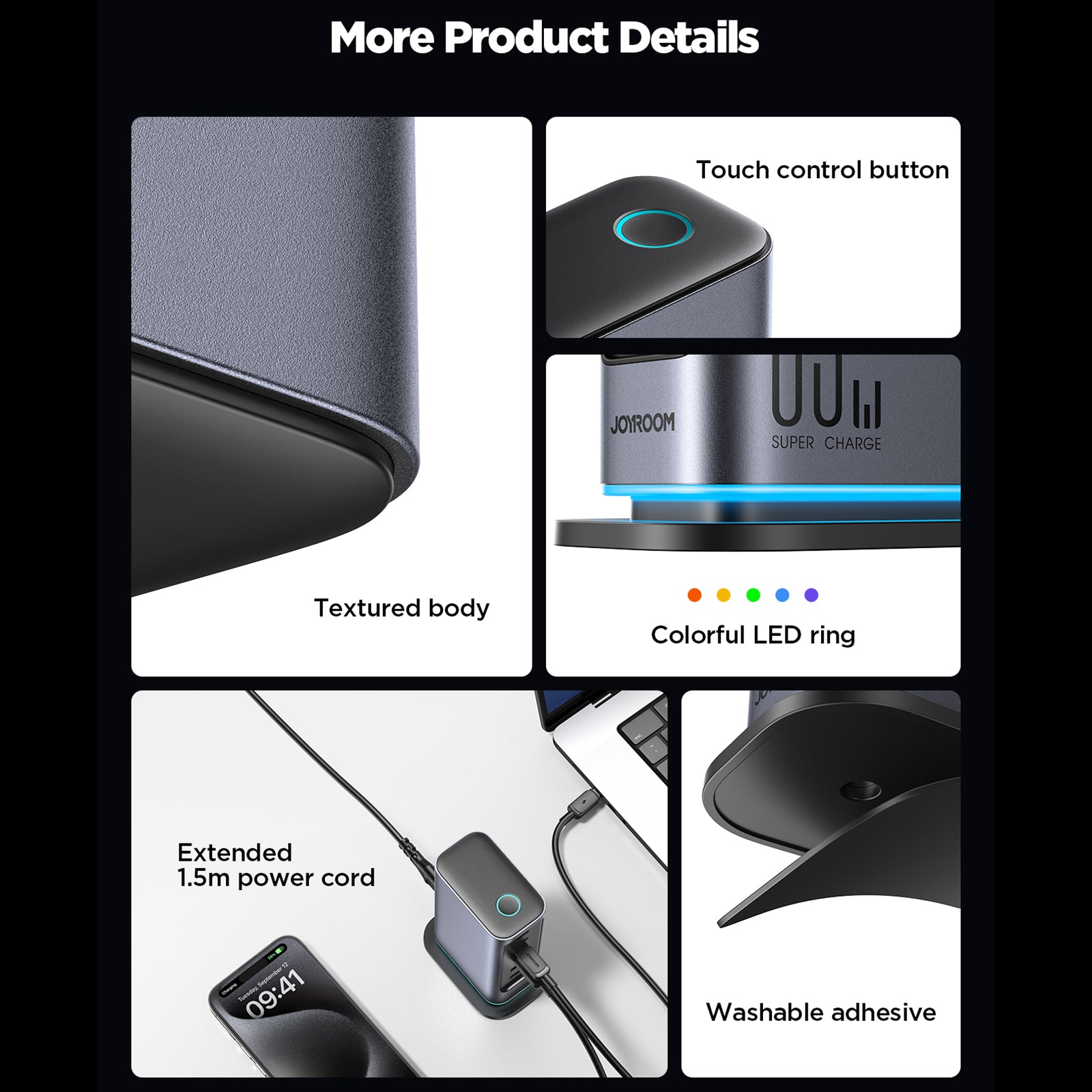 JOYROOM TCM02 65W 6-Port USB Desktop GaN Fast Charging Station Hub Wall Charger JOYROOM TCM02 65W 6-Port USB Desktop GaN Fast Charging Station Hub Wall Charger